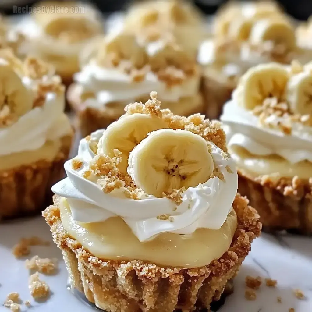 No-bake Mini Banana Cream Pies