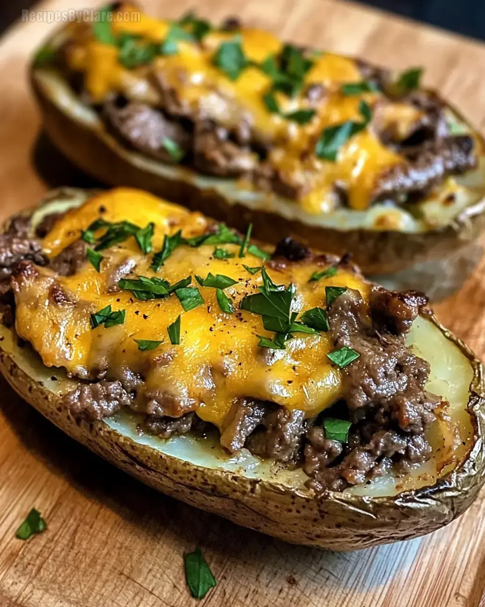 Philly Cheesesteak Baked Potato