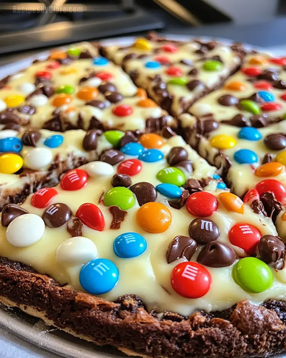 White Chocolate Brownie Pizza