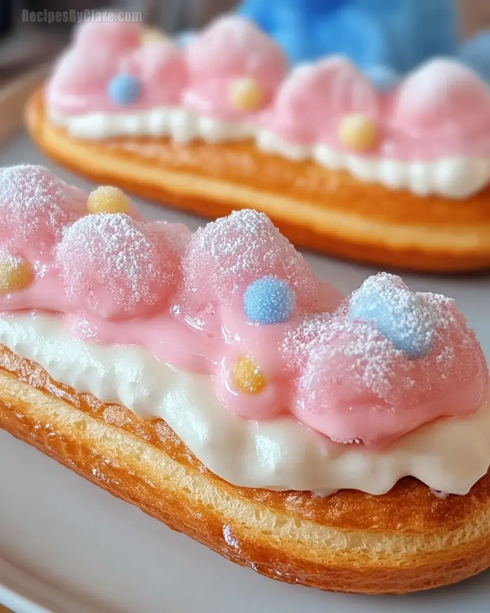 Cotton Candy Cloud Eclairs