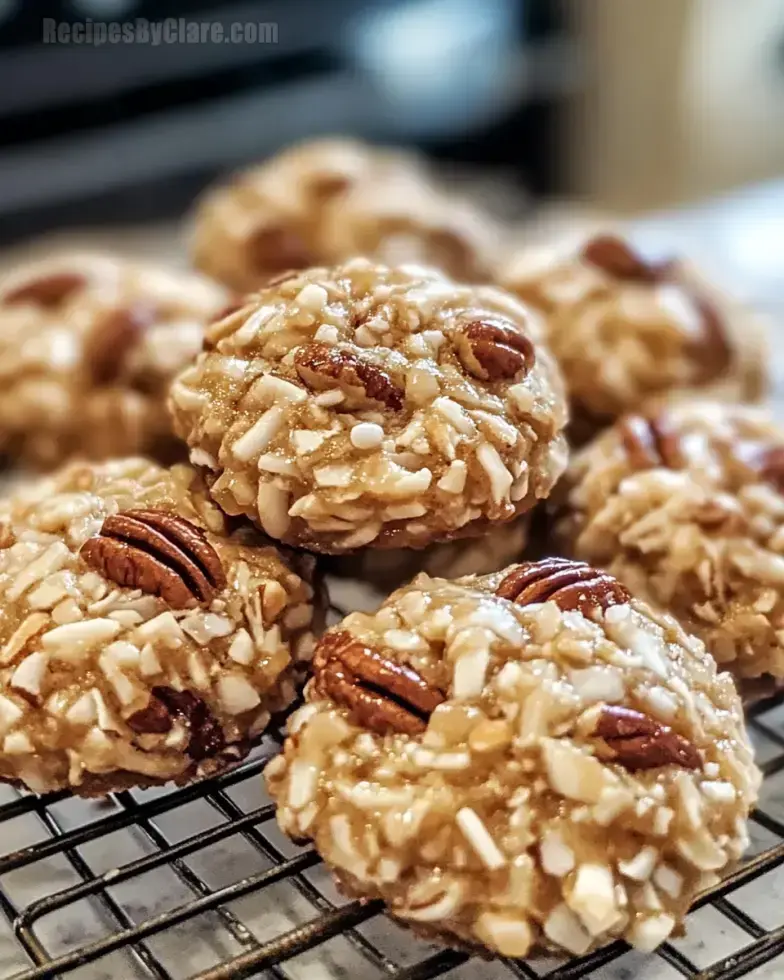 No Bake Pecan Coconut Praline Cookies