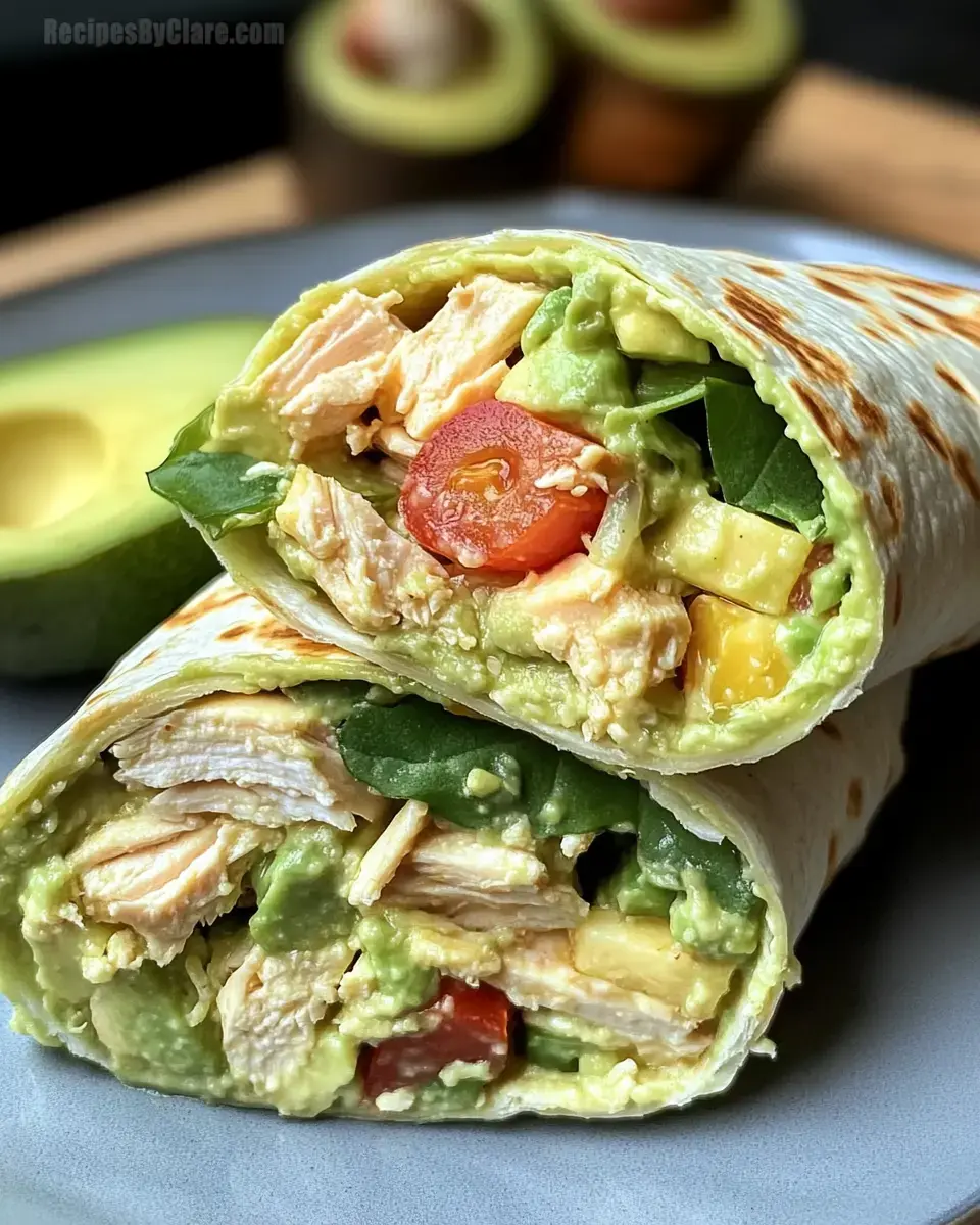 Avocado Chicken Salad Wrap Delight