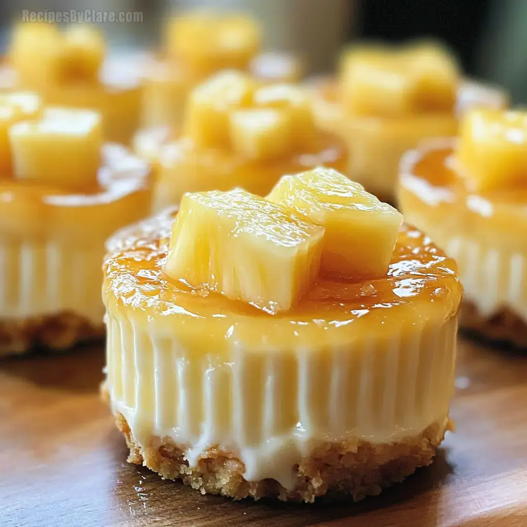 Tropical Pineapple Mini Cheesecakes