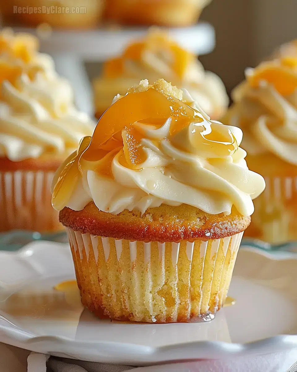 Honey Peach Cream Cheese Cupcakes