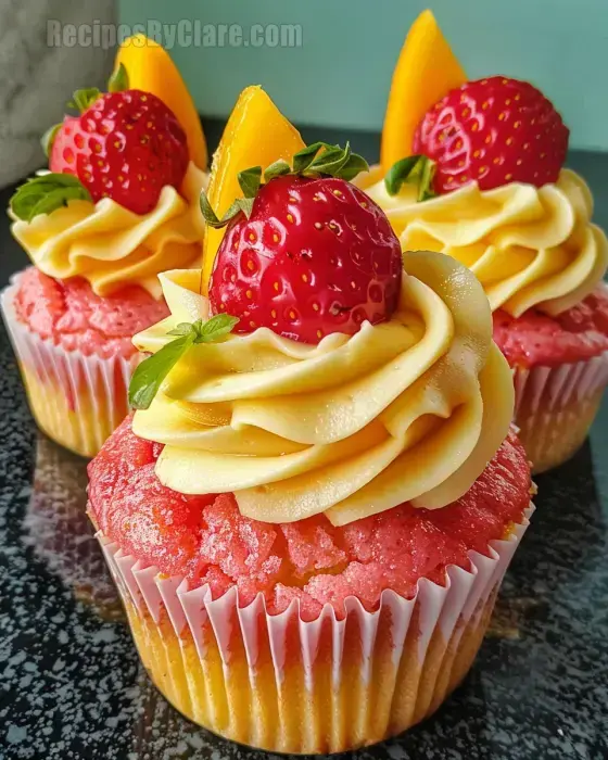 Strawberry Mango Margarita Cupcakes