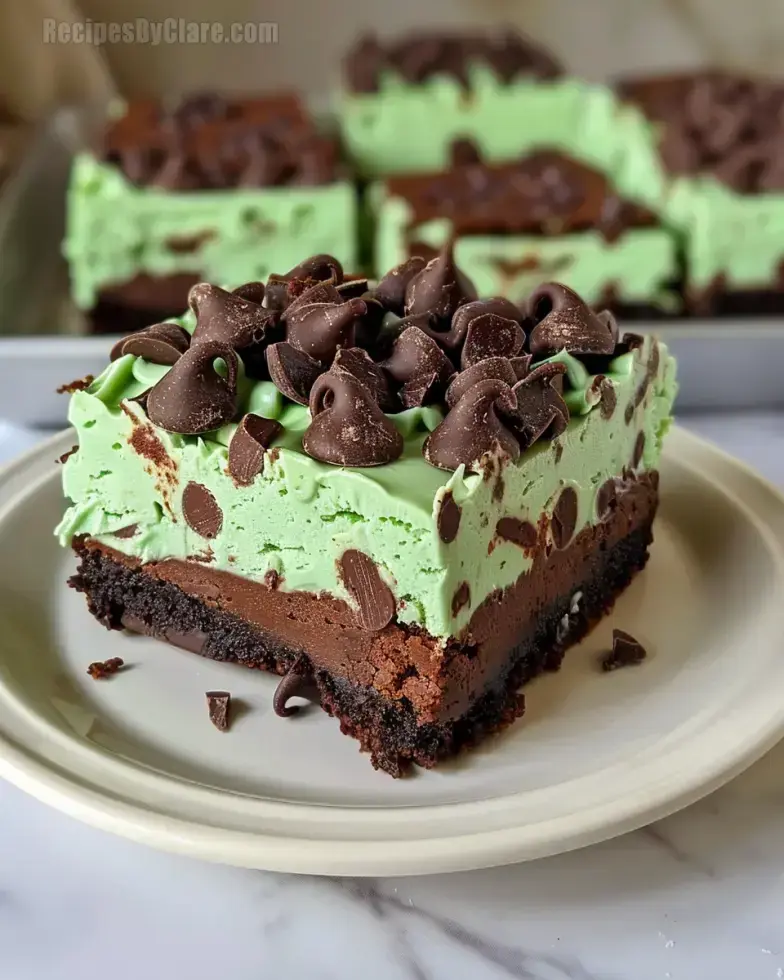 Mint Chocolate Chip Mousse Brownies