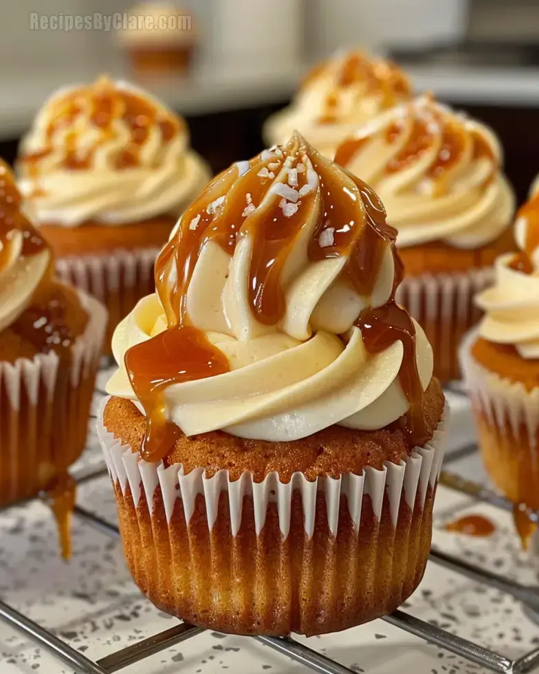 Gooey Salted Caramel Cupcakes