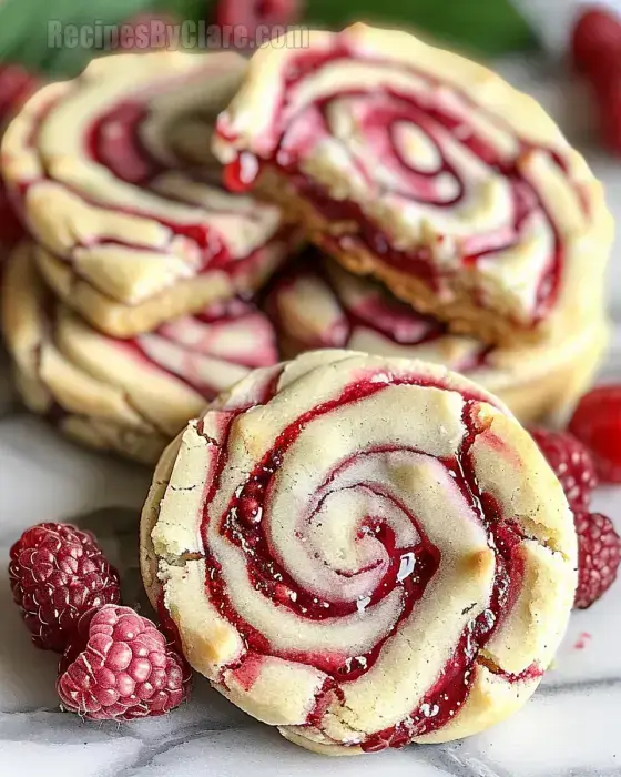 Raspberry Swirl Shortbread Cookies