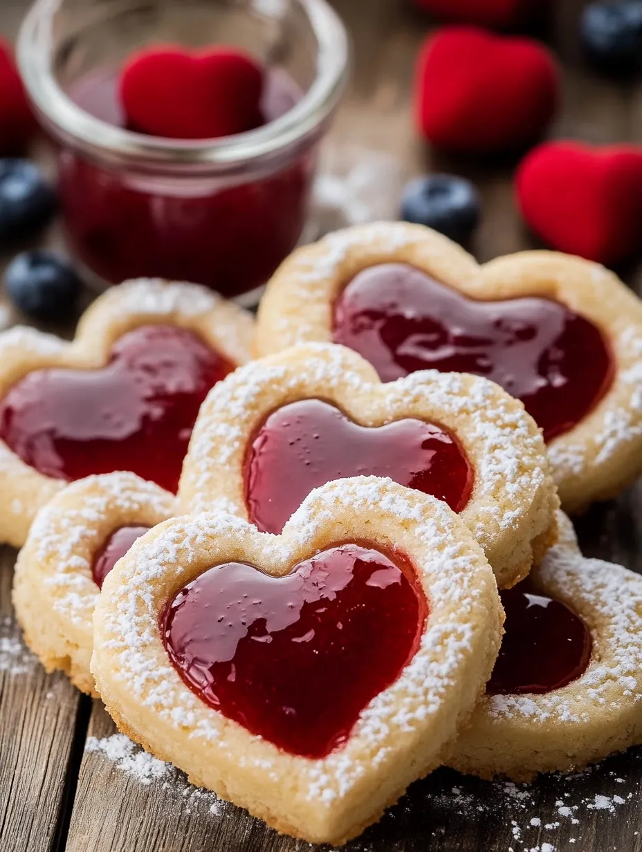 Heart-Shaped Thumbprint Cookies for Valentine’s Day Treat