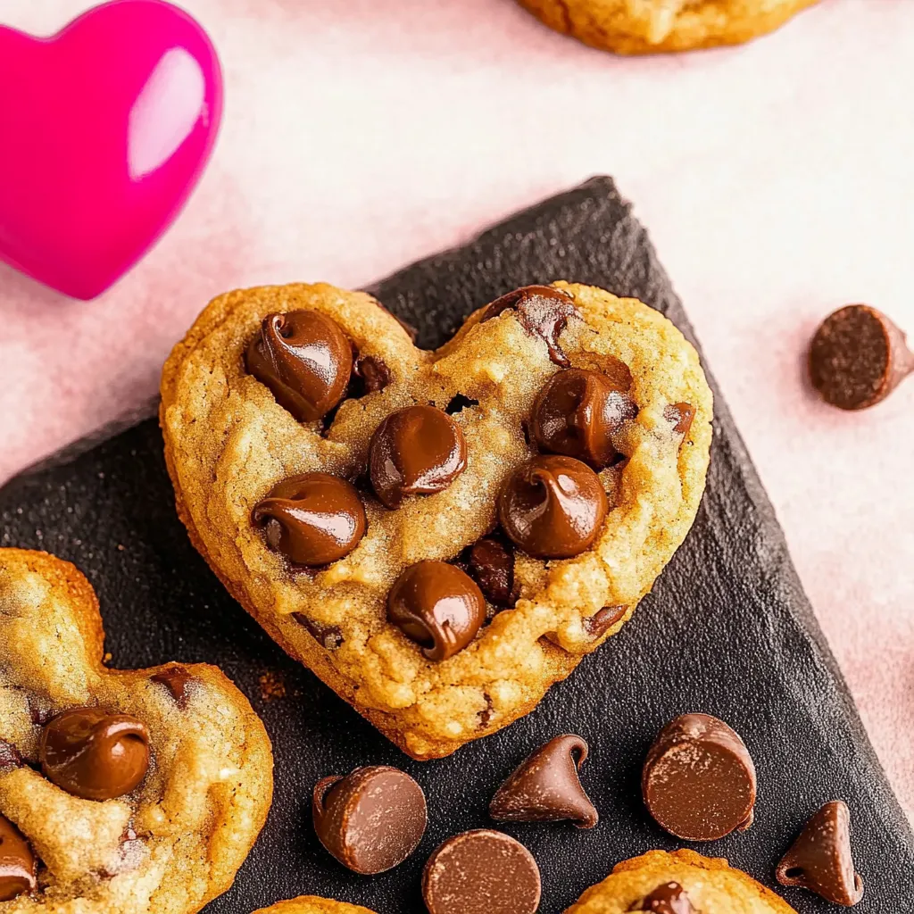 Heart Shaped Chocolate Chip Cookies