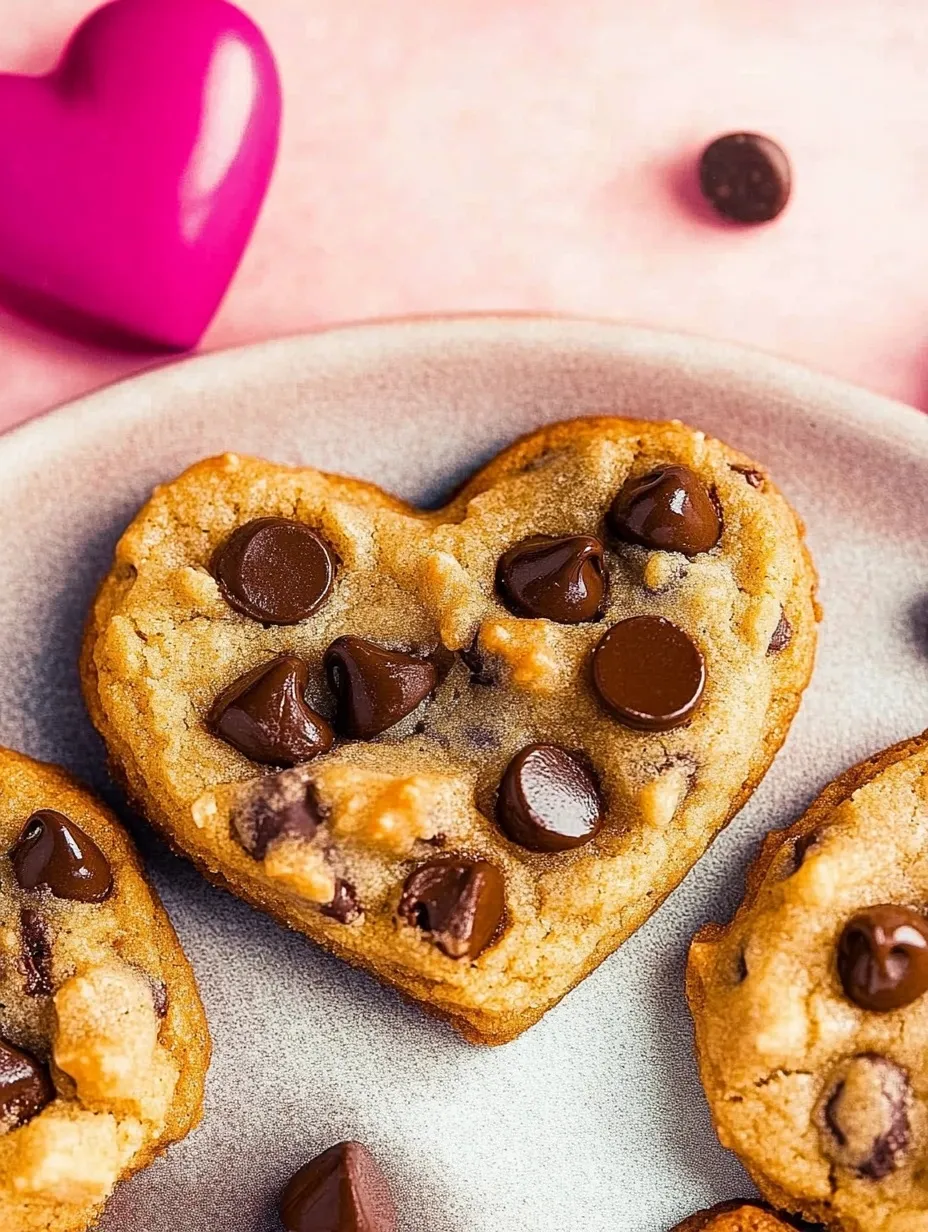 Heart Shaped Chocolate Chip Cookies Valentine’s Day