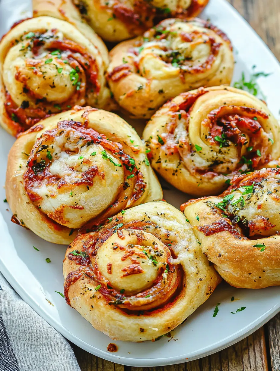 Easy Pizza Pinwheels with Pepperoni and Mozzarella