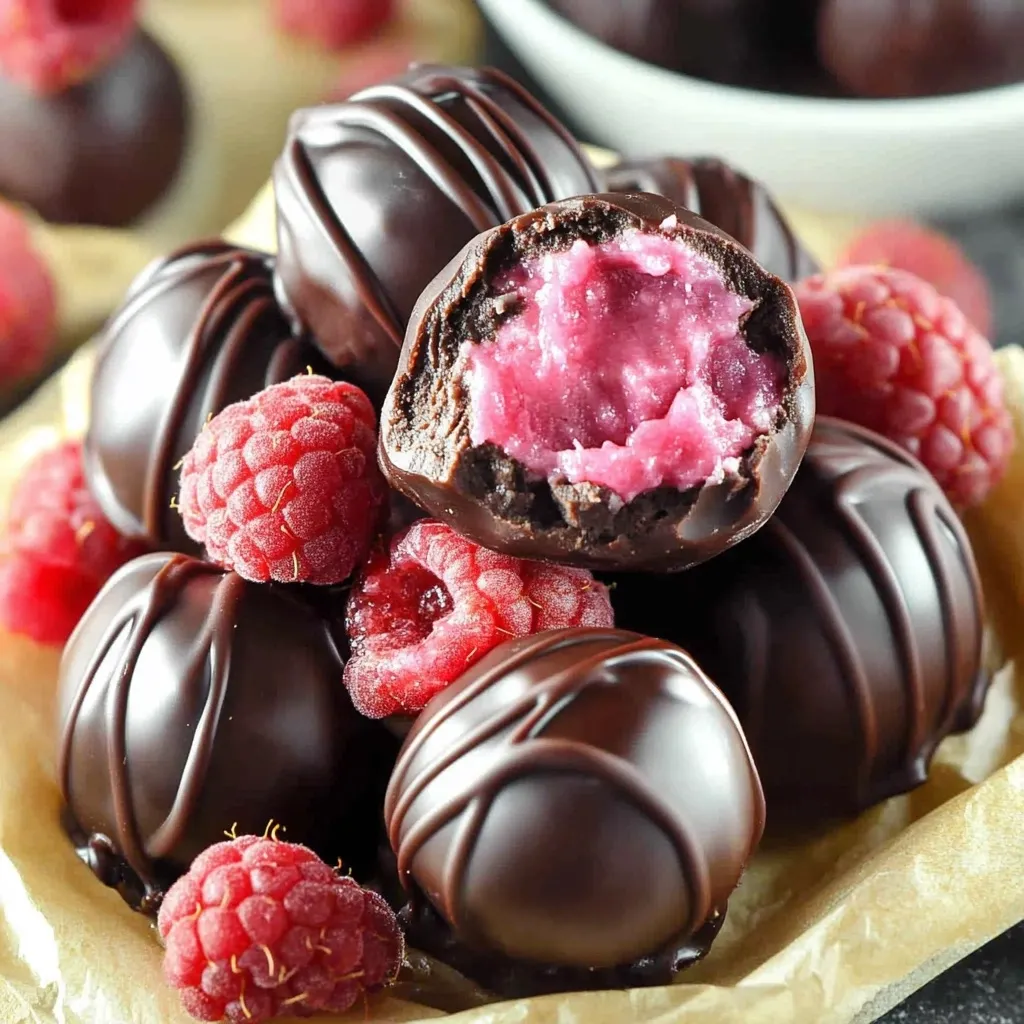 Easy Raspberry Cheesecake Truffles