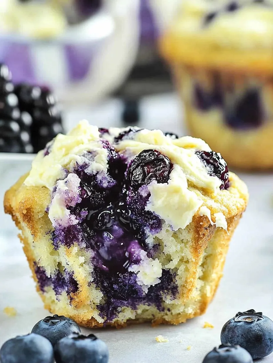 Easy Blueberry Cream Cheese Muffins