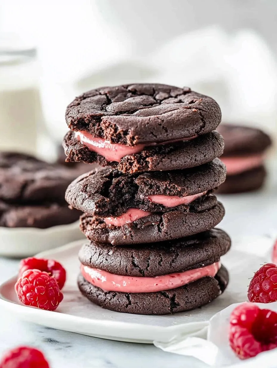 Homemade Chocolate Raspberry Sandwich Cookies