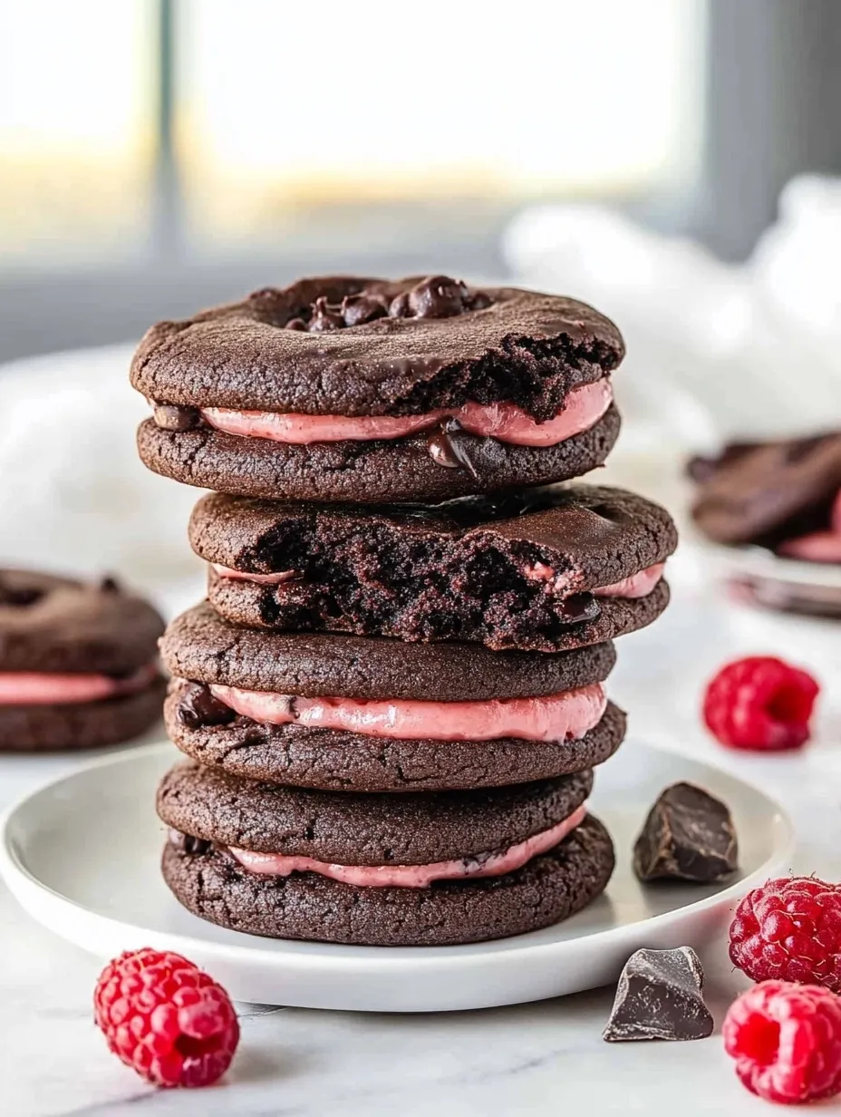 Easy Chocolate Raspberry Sandwich Cookies