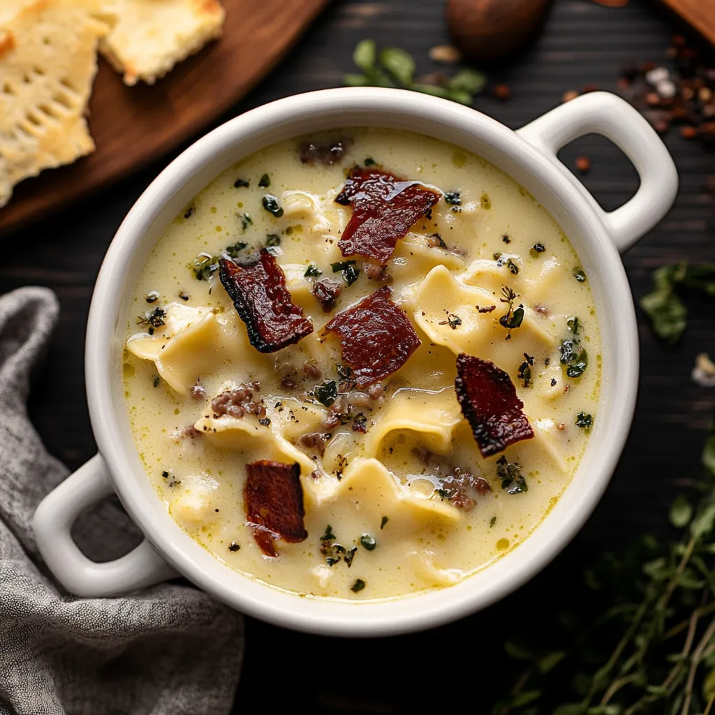 Creamy White Chicken Lasagna Soup