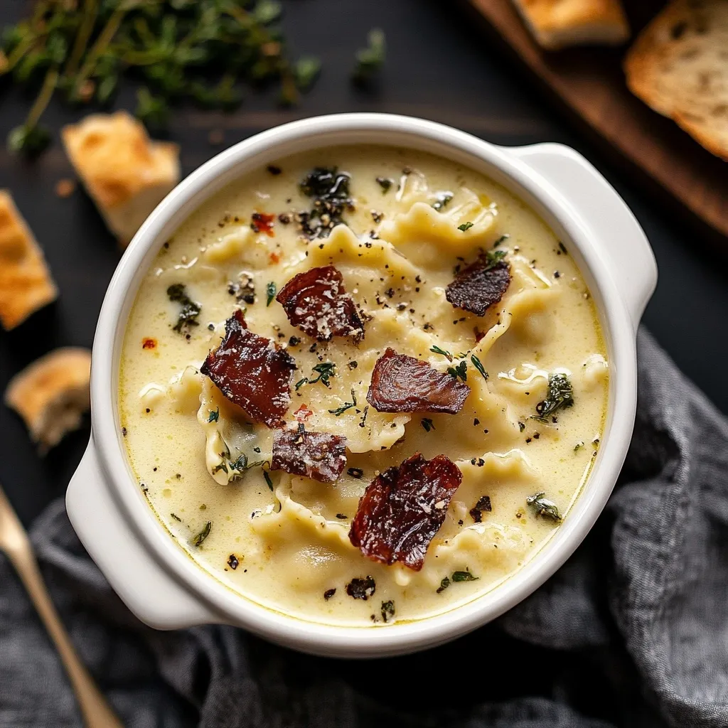 Easy Creamy White Chicken Lasagna Soup