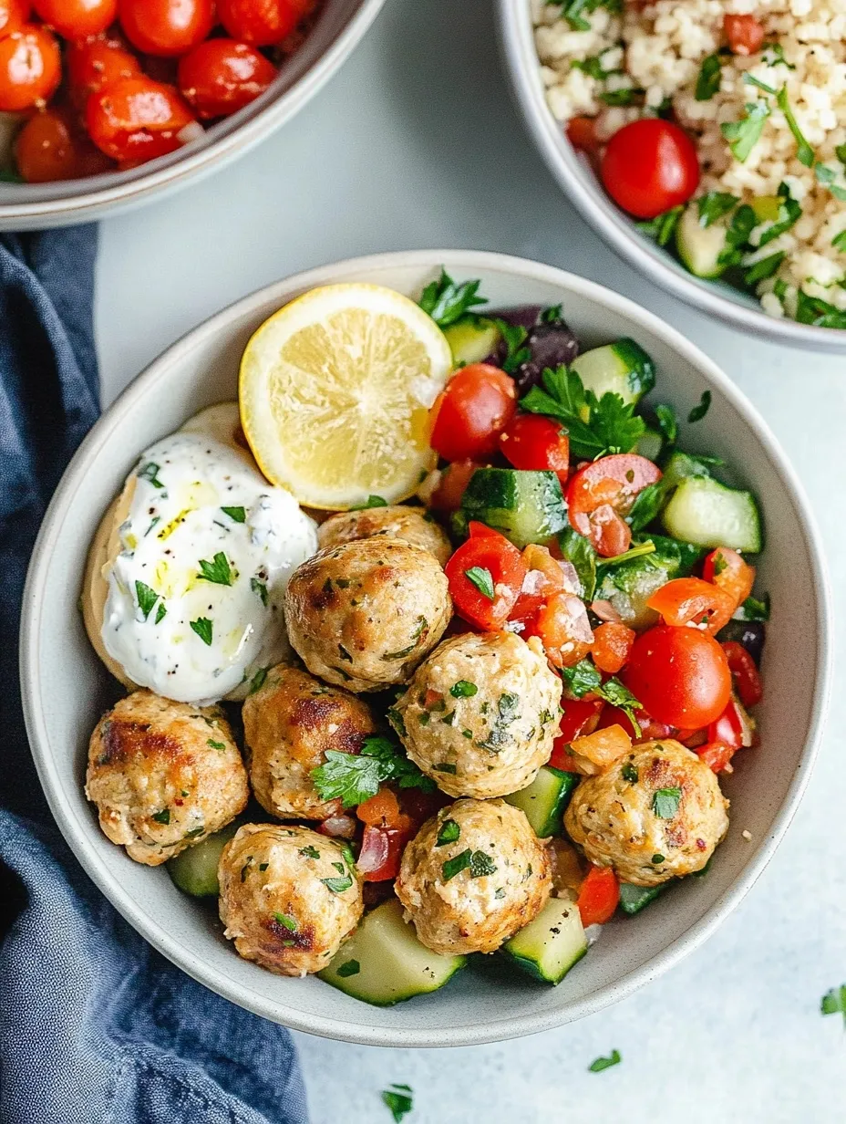 Easy Mediterranean Chicken Meatballs