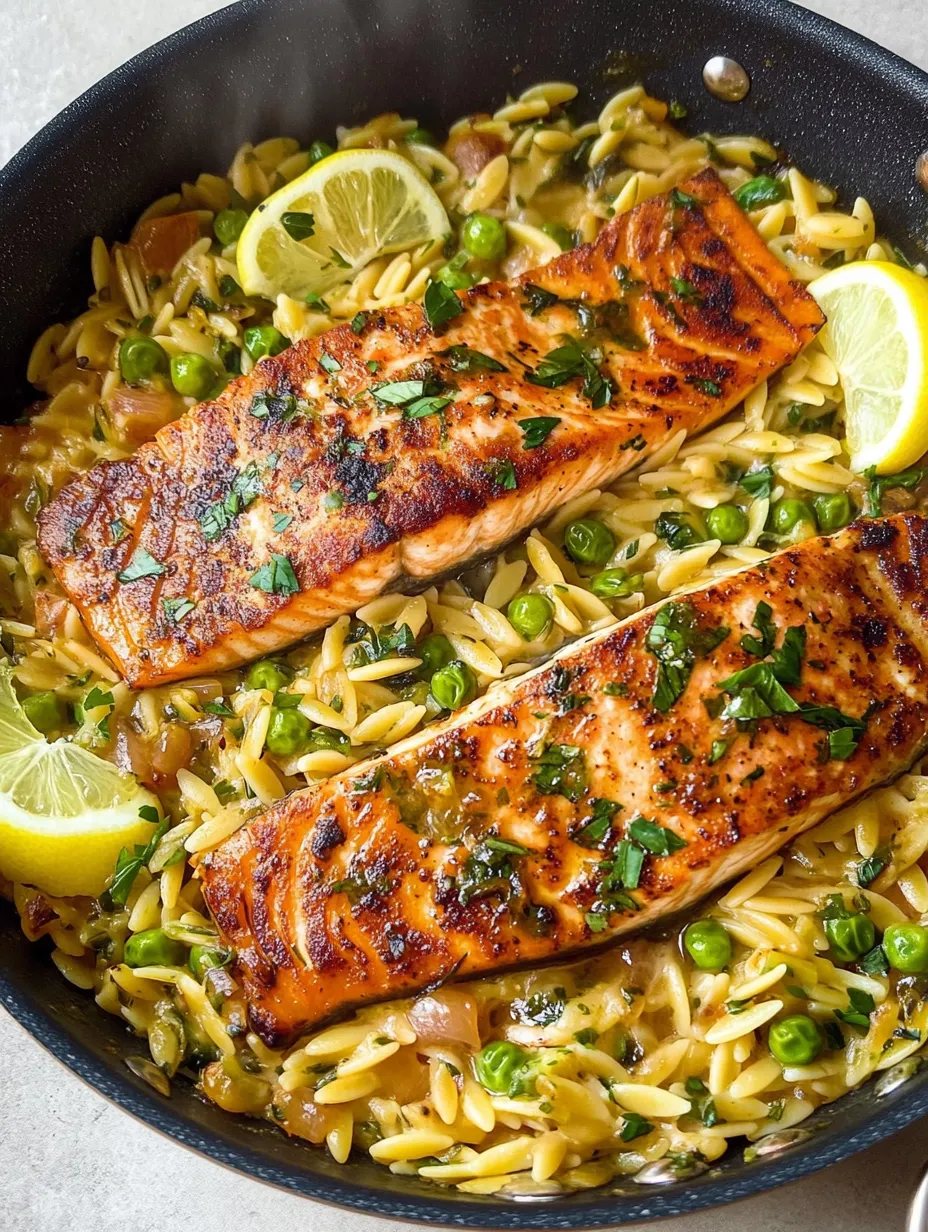 One-pan Lemon Orzo and Salmon Homemade