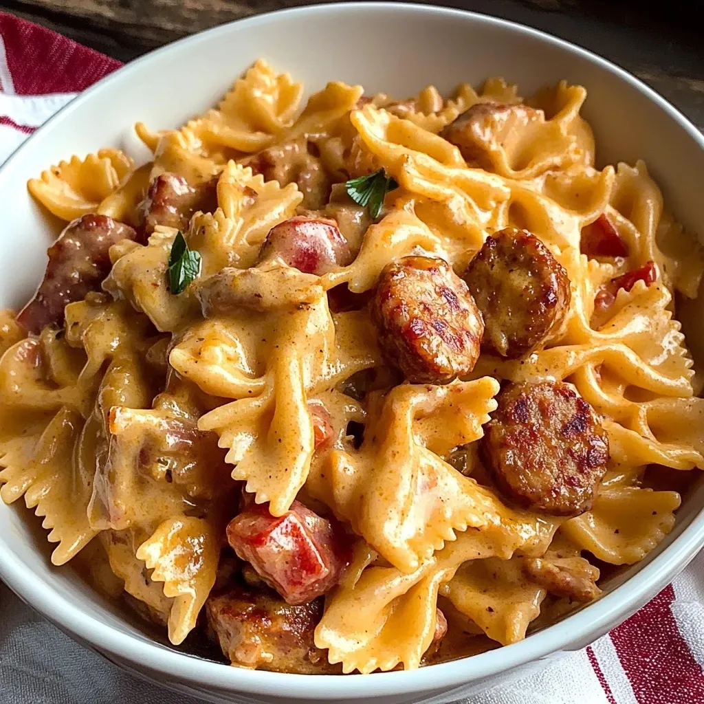 One Pot Creamy Cajun Sausage Pasta