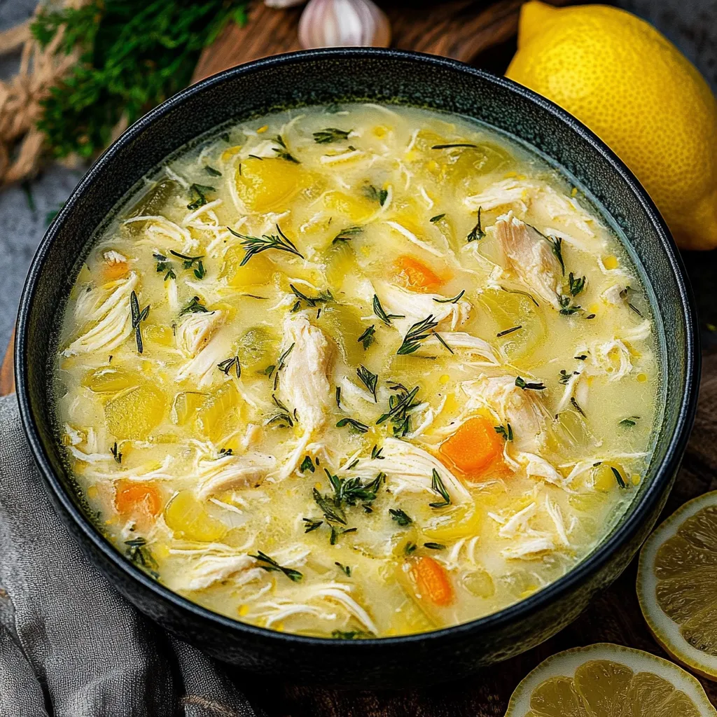 Avgolemono — Greek Lemon Chicken Soup