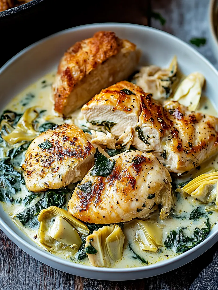 Easy Spinach Artichoke Chicken