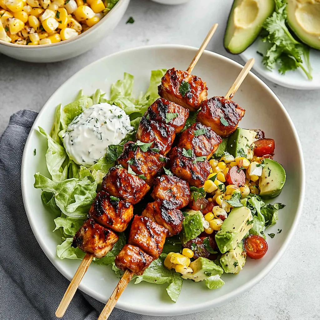 BBQ Chicken Skewer Salad