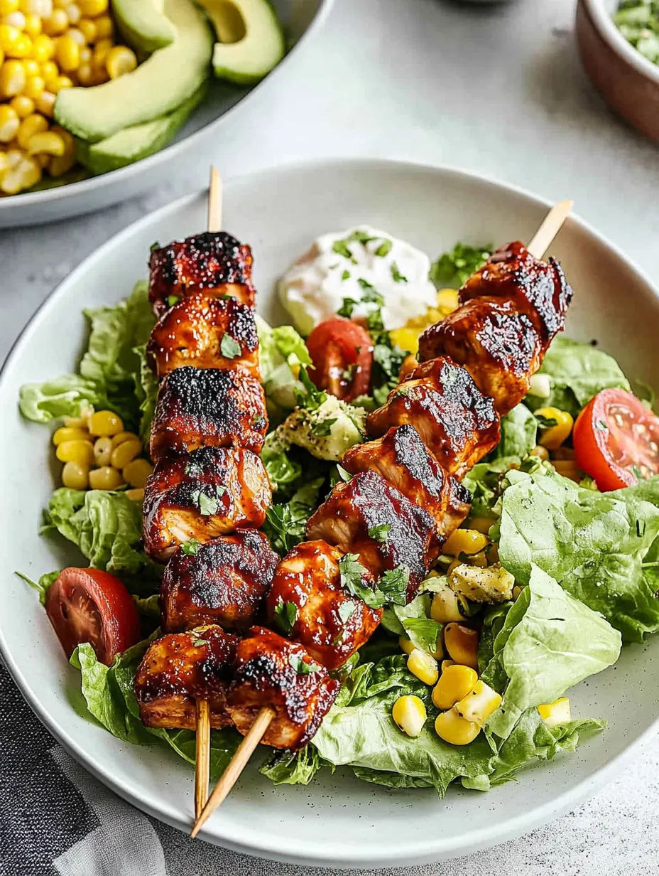 BBQ Chicken Skewer Salad Recipe