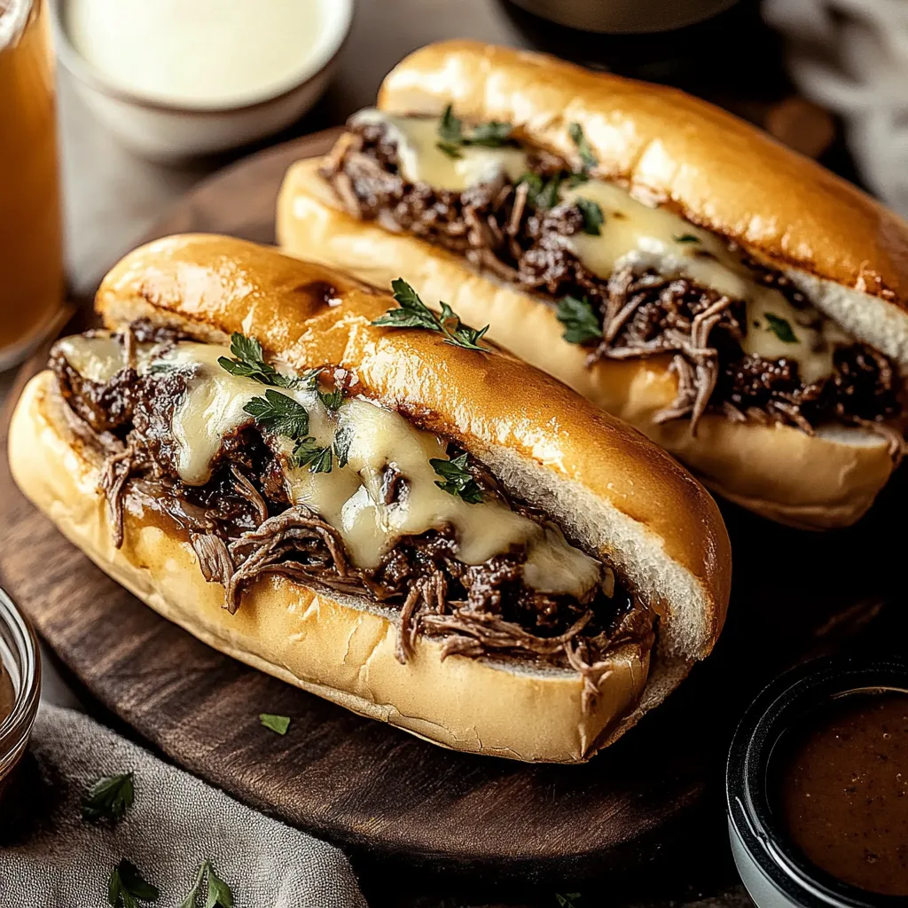 Slow Cooker French Dip Sandwiches