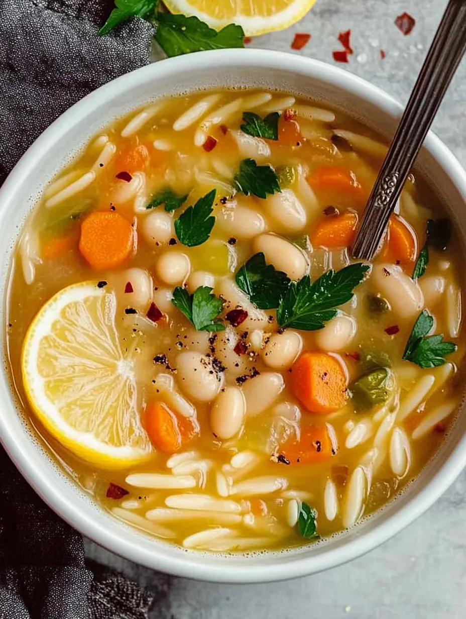 Zesty Lemon White Bean Orzo Soup for the Soul Recipe