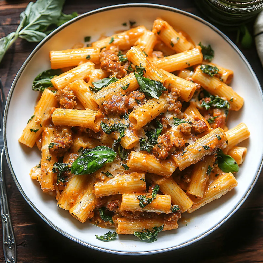 One-Pot Creamy Sausage Rigatoni