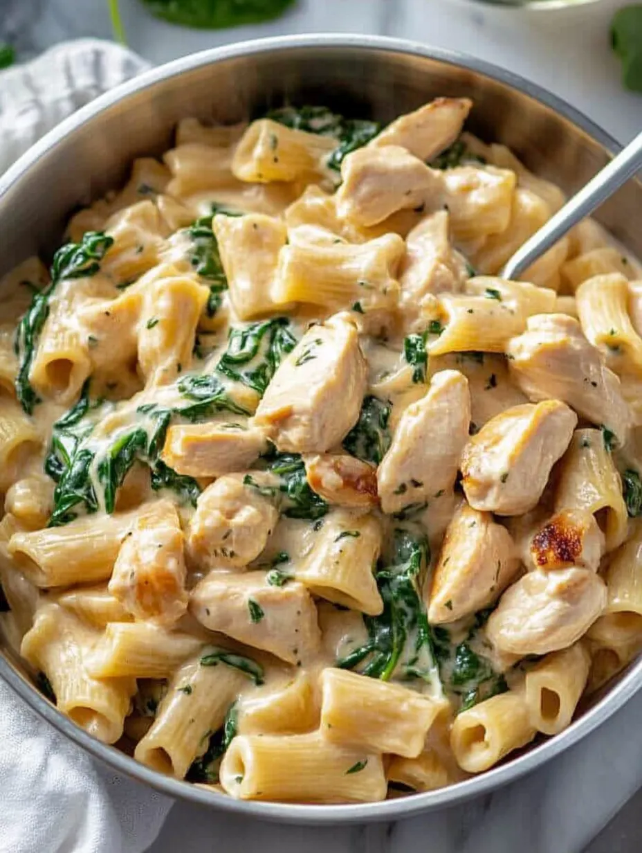 Easy Chicken Spinach Pasta