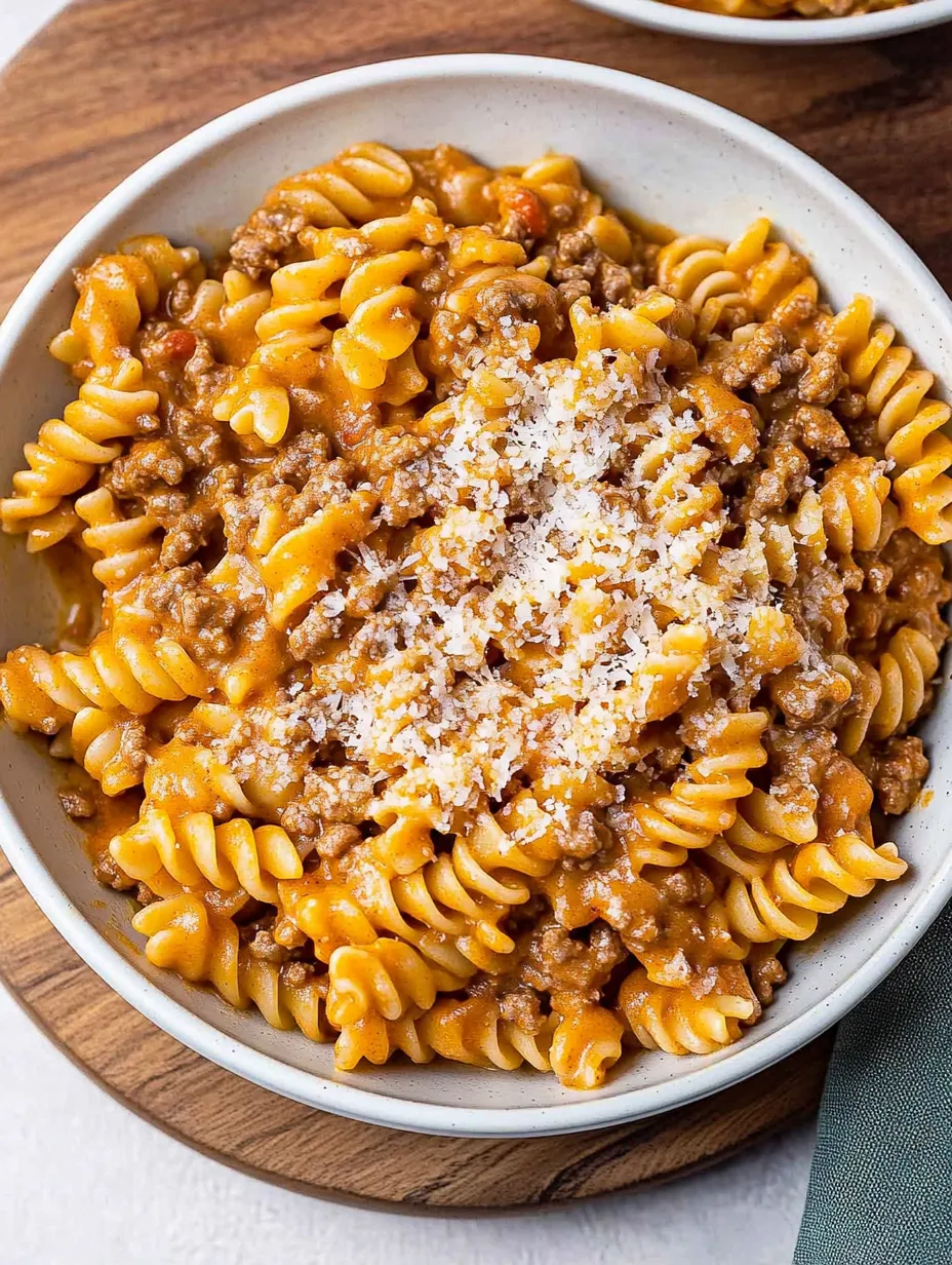 Easy One Pot Creamy Beef Pasta