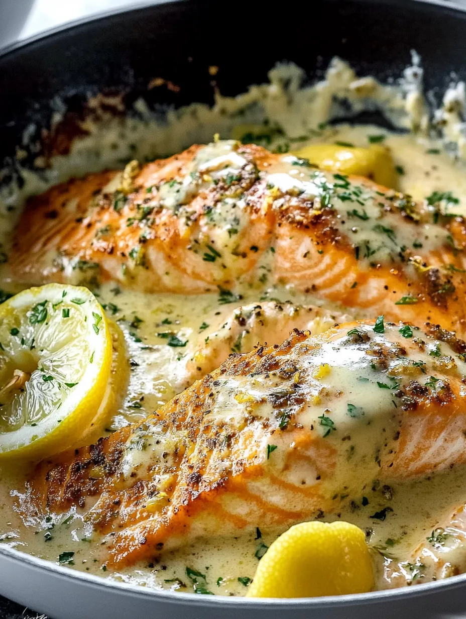 Baked Salmon with Lemon Butter Cream Sauce Recipe