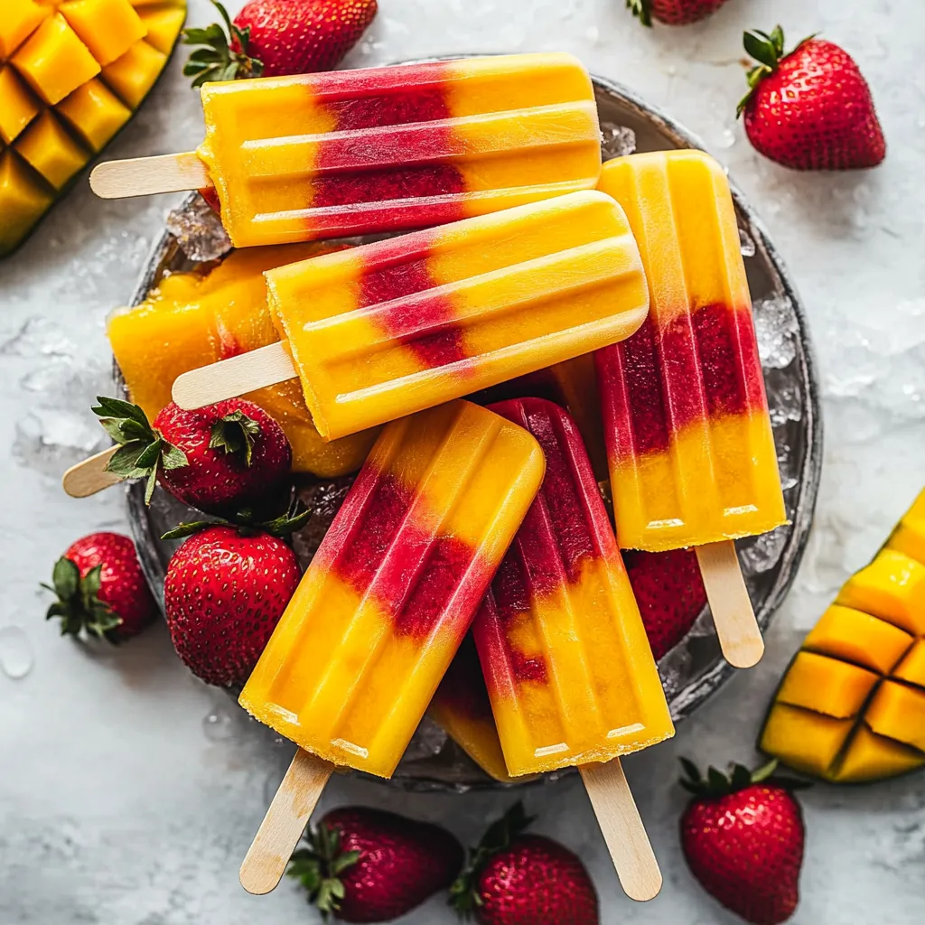 Strawberry Mango Popsicles