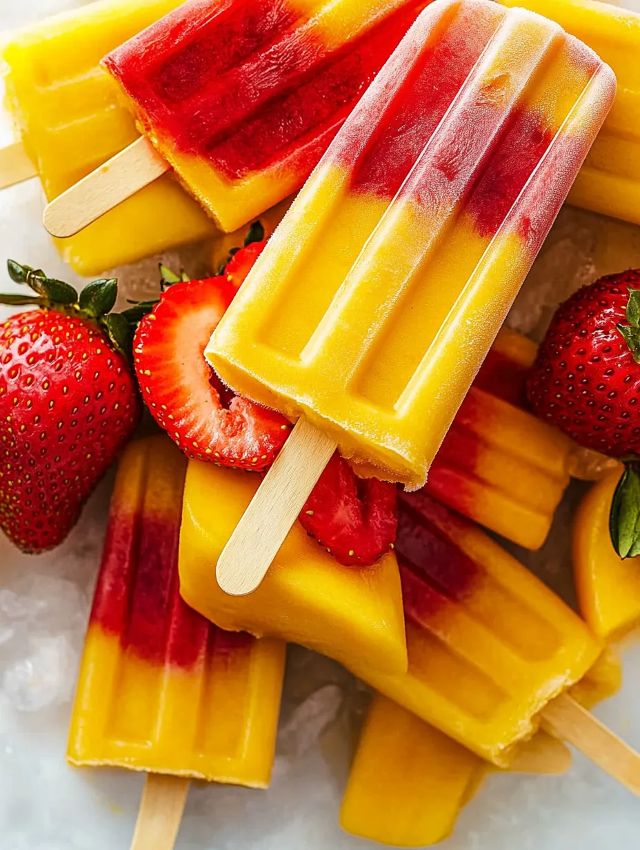 Strawberry Mango Popsicles Recipe