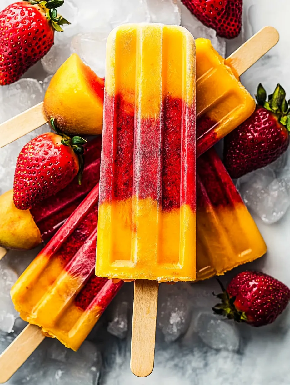 Easy Strawberry Mango Popsicles