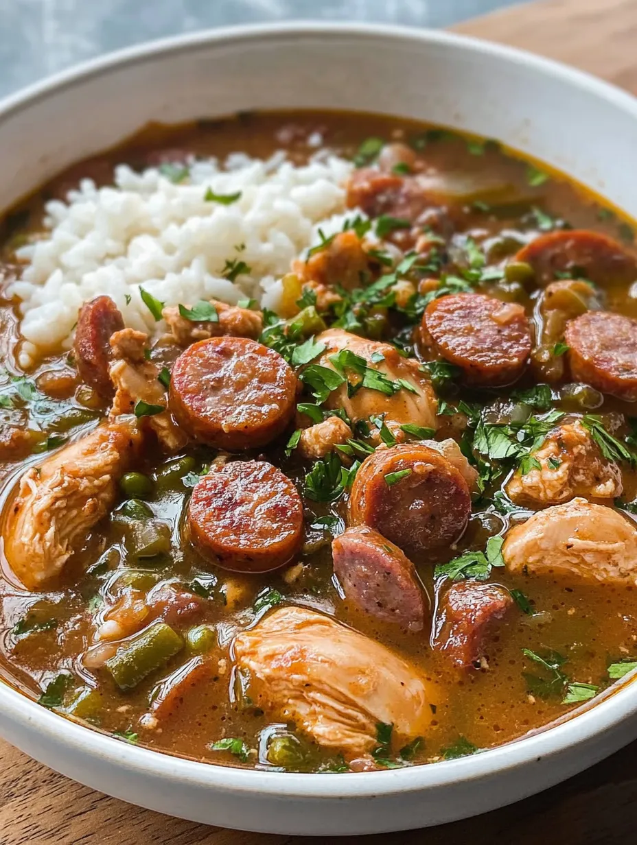 Chicken and Sausage Gumbo Homemade