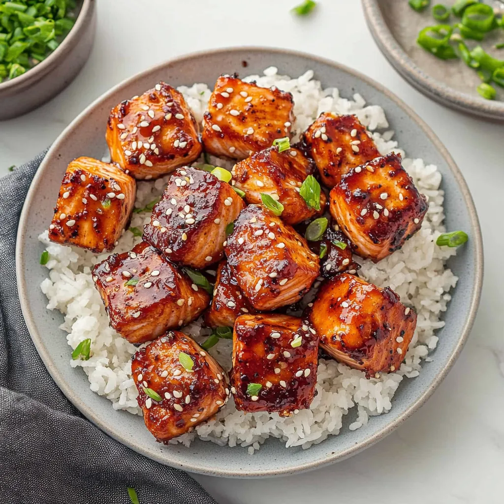 Honey Garlic Salmon Bites