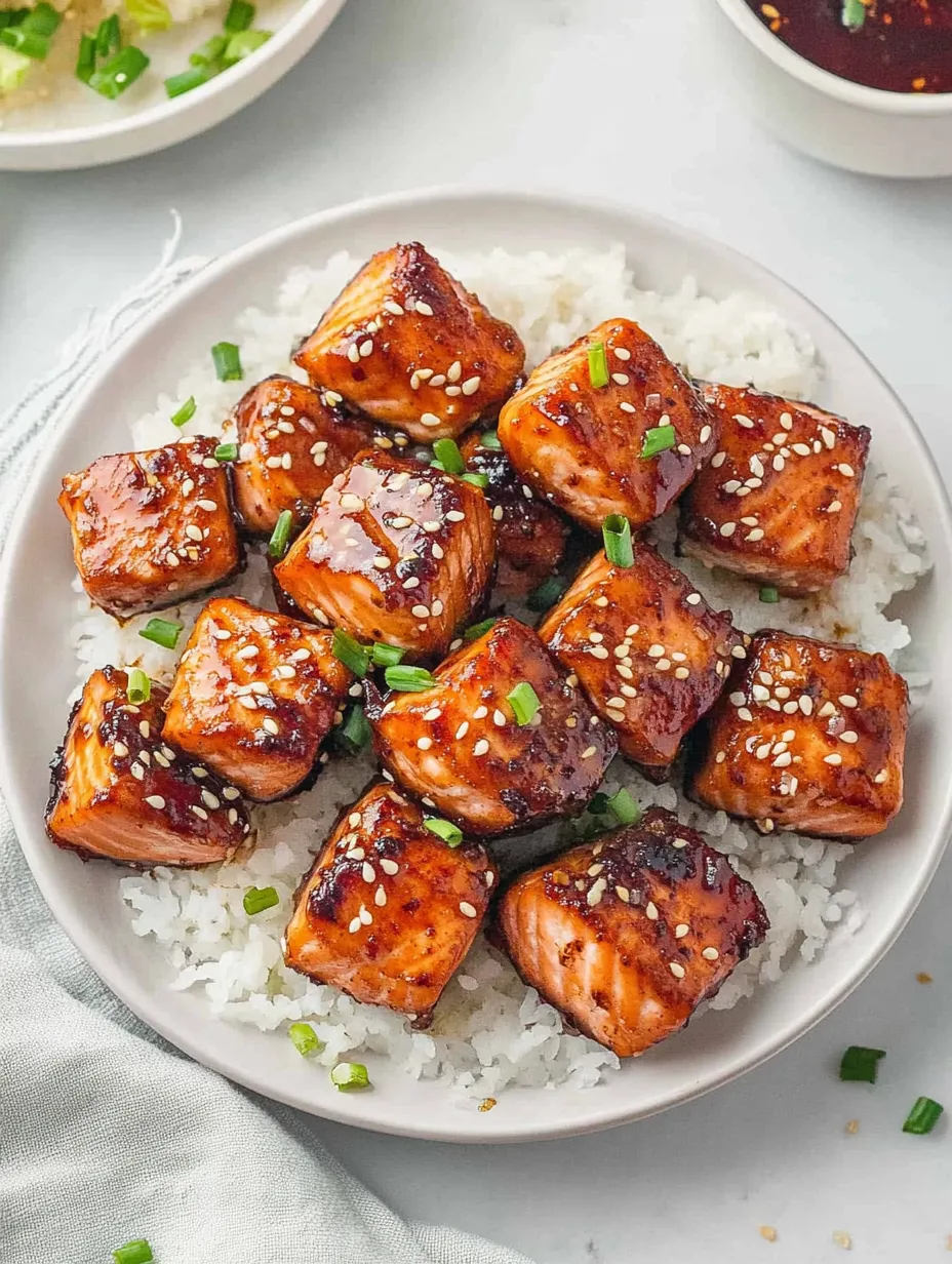 Easy Honey Garlic Salmon Bites