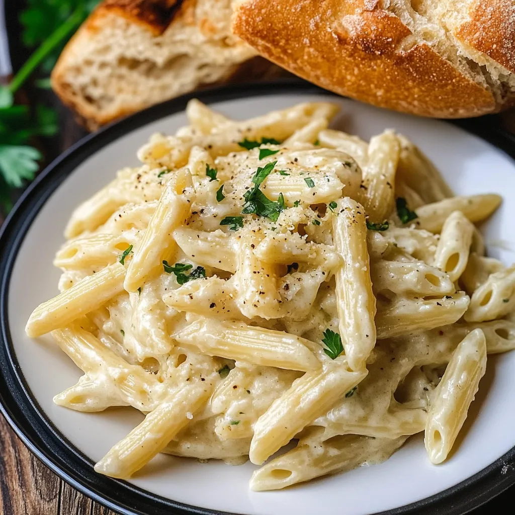 Creamy Garlic Penne Pasta