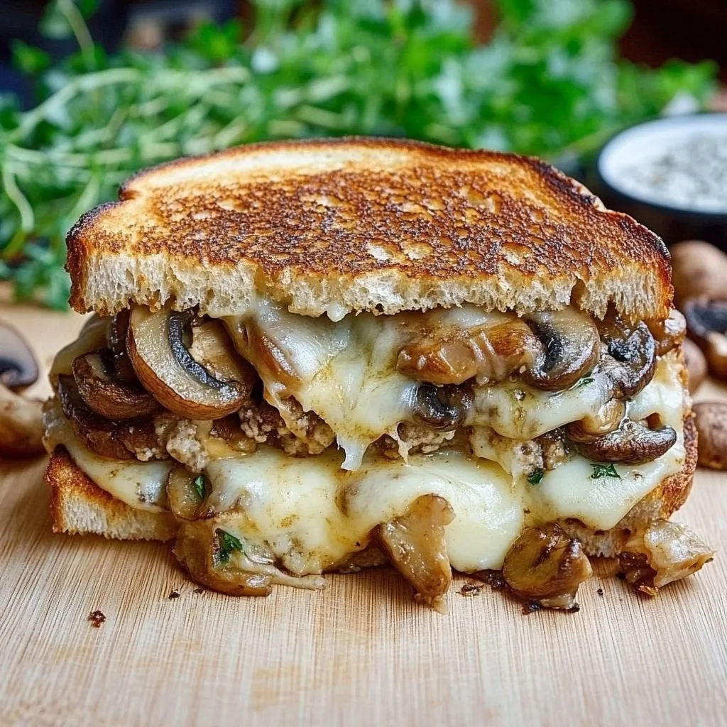 Mushroom Grilled Cheese Sandwich Homemade