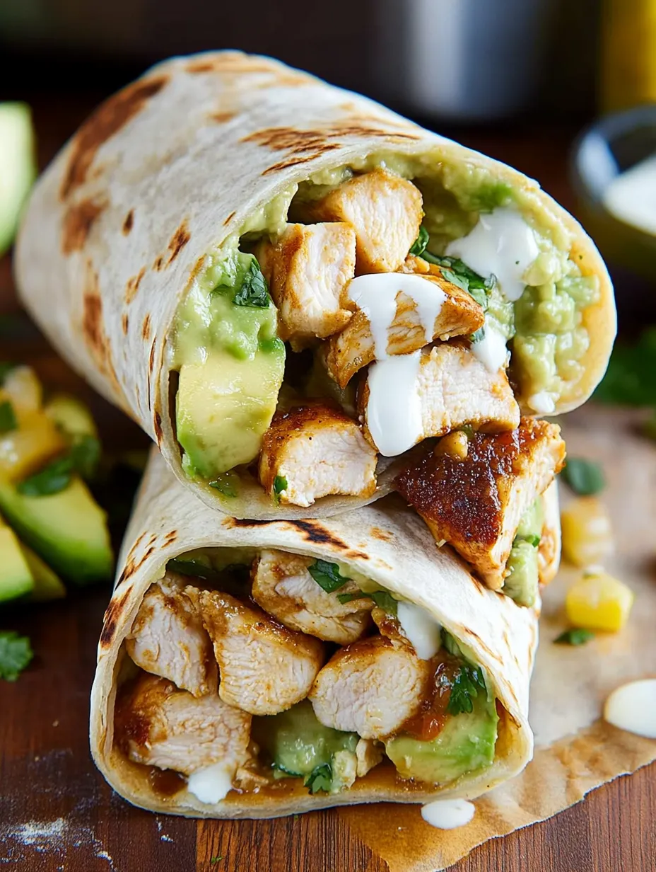 Easy Chicken and Avocado Burritos