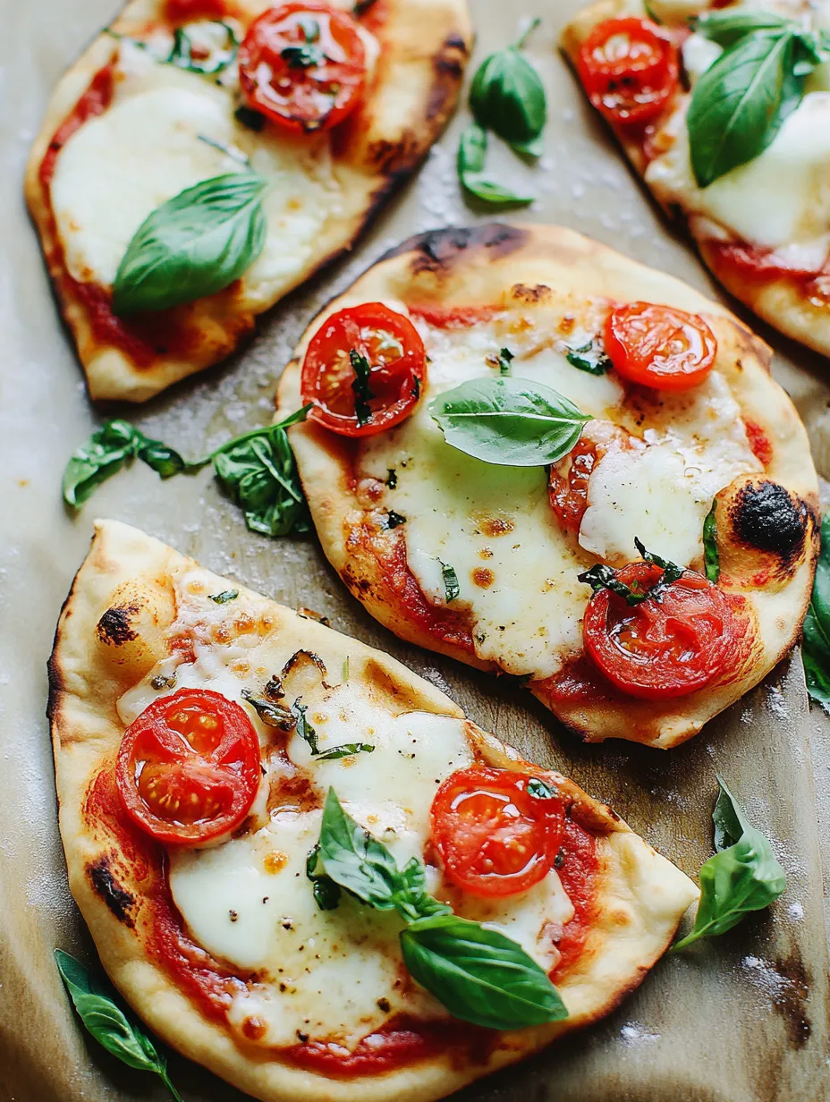 Easy Caprese Naan Pizzas