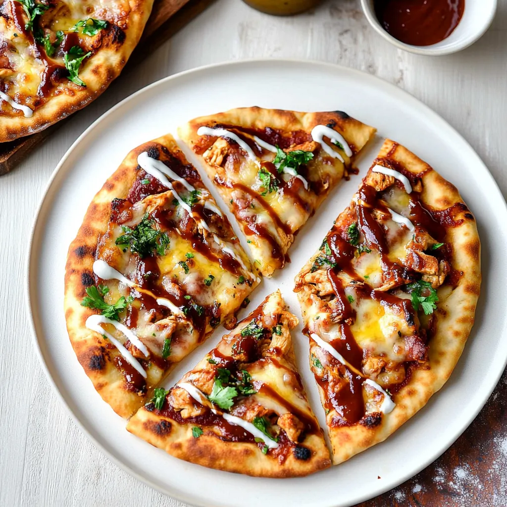 BBQ Chicken Naan Pizzas