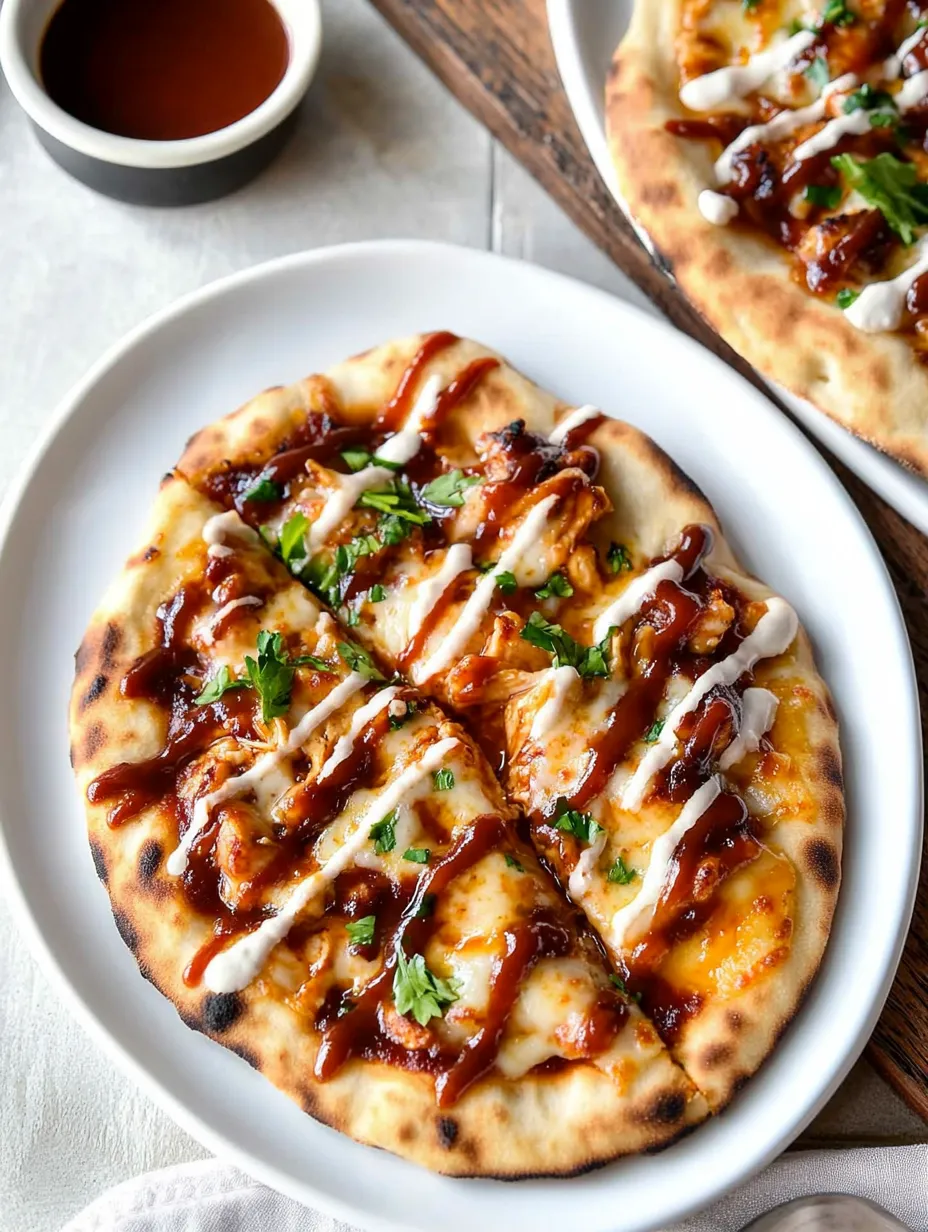 BBQ Chicken Naan Pizzas Recipe