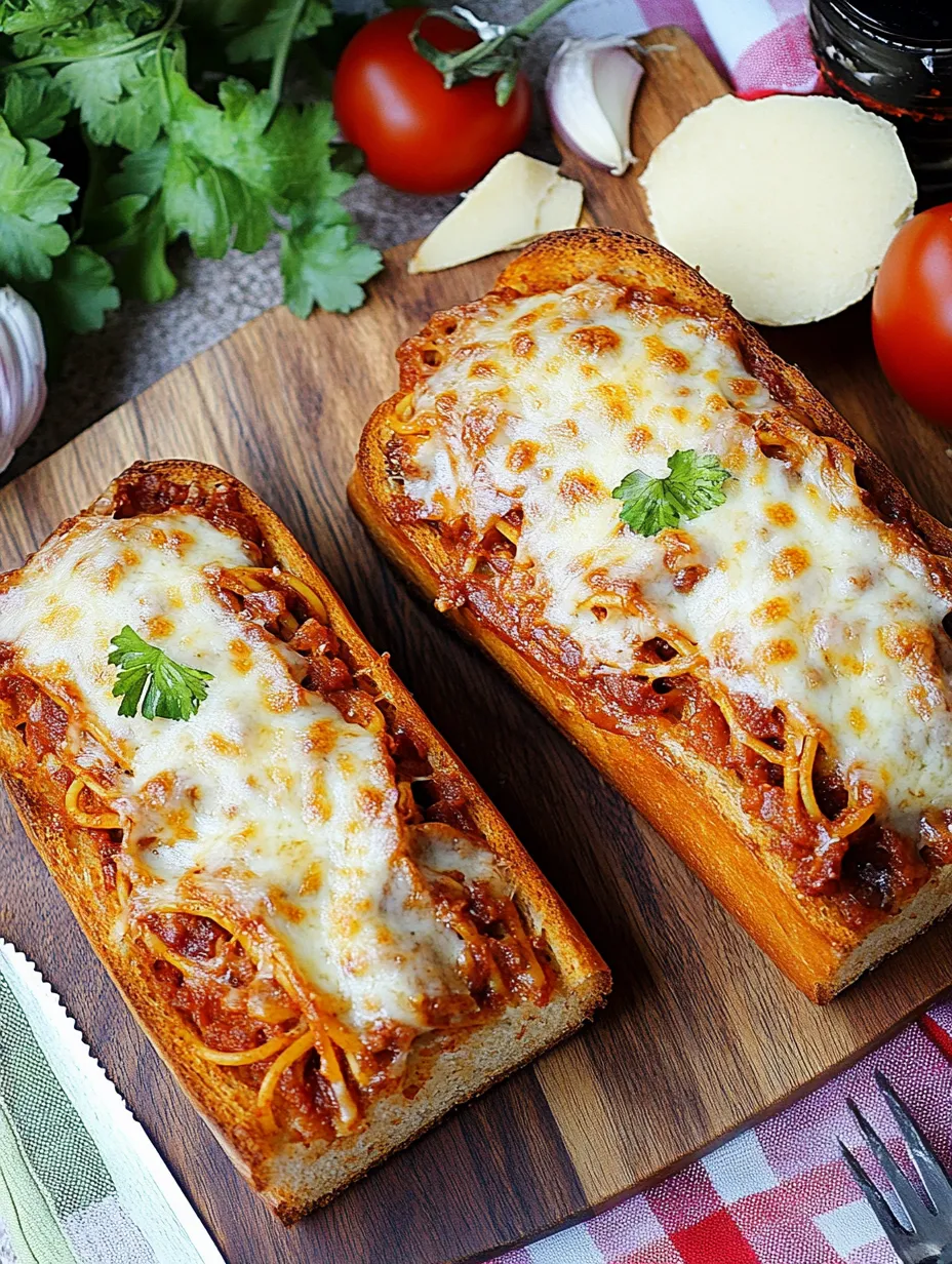 Spaghetti Stuffed Garlic Bread Recipe