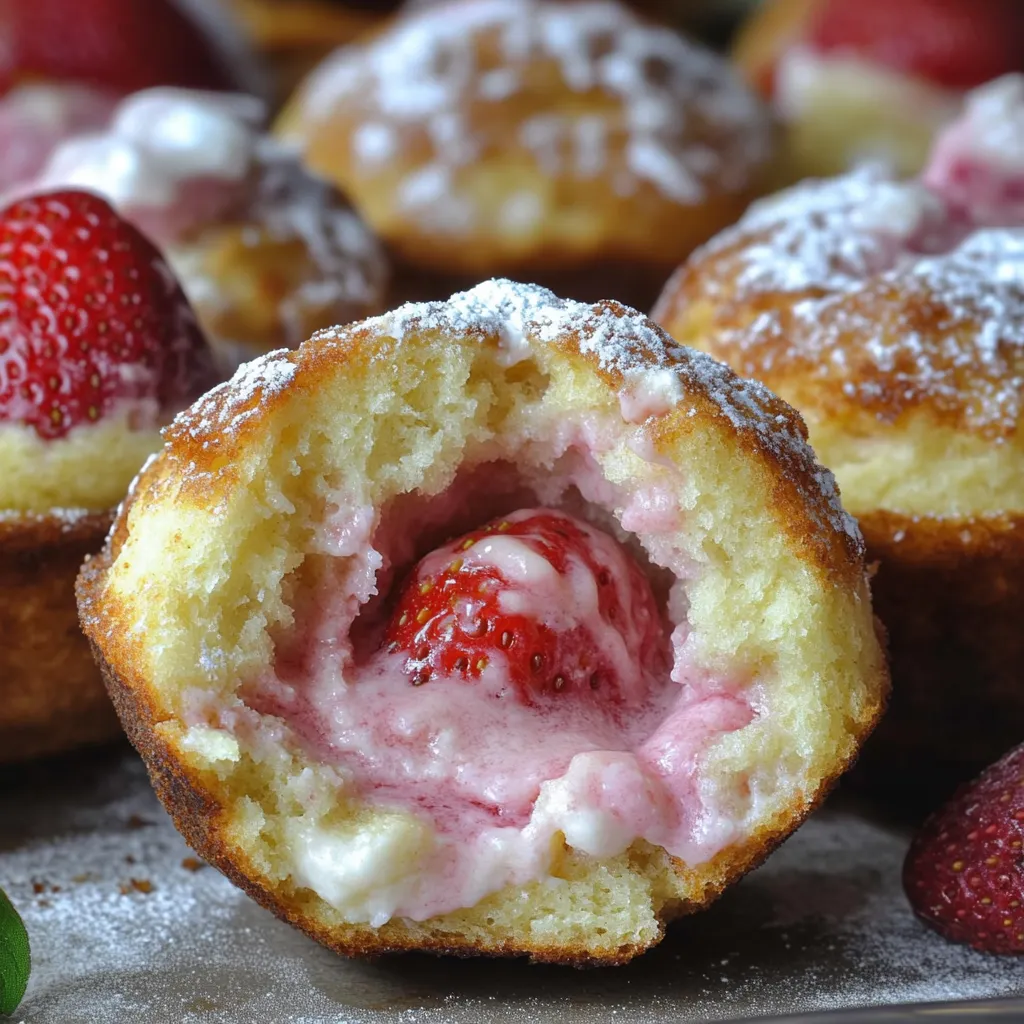 Cream Cheese Strawberry French Toast Muffins