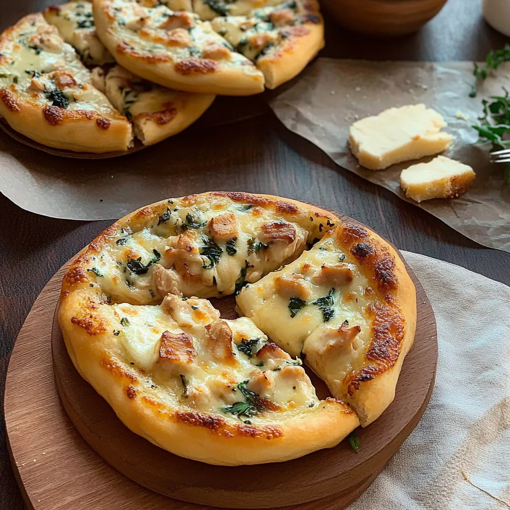 Mini Chicken Alfredo Pizza’s